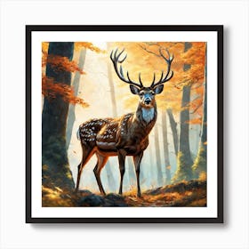 Deer In The Forest 131 Art Print