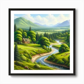 Landscape Painting 250 Art Print