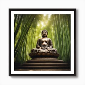 Buddha In The Bamboo Forest 3 Art Print