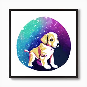 Puppy In Space Art Print