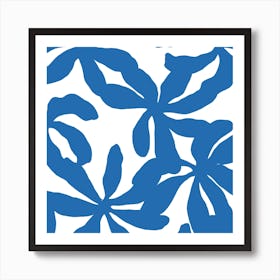 Orchids In French Blue Square Art Print