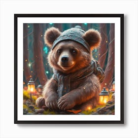 Bear In The Woods Art Print