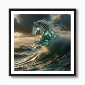 Glass Horse In The Ocean Art Print