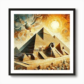 Abstract Puzzle Art Pyramids Egypt 2 Art Print