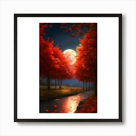 Full Moon In The Forest 5 Art Print