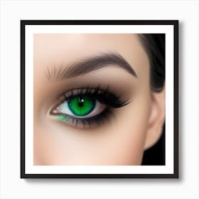 Green Eyes Of A Woman Art Print