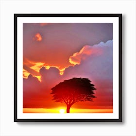 Sunset Tree 10 Art Print