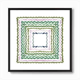 Ric Rac Sage Green Square Art Print