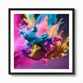 Colorful Paint Splashes Art Print