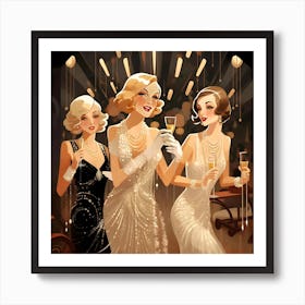 Gatsby Party Roaring Twenties 3 Art Print