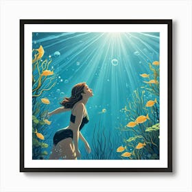 Swimming Art Print (31) Poster