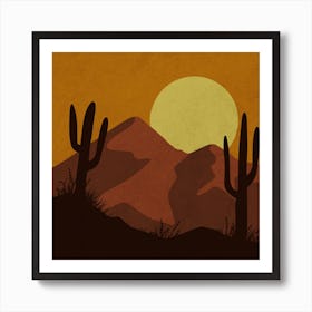 Sunset In The Desert 3 Art Print