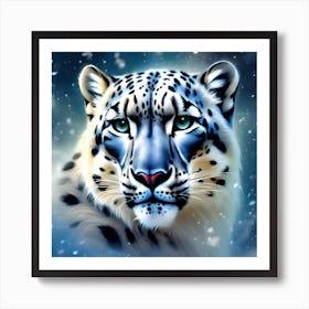 Snow Leopard against the Night Sky Art Print