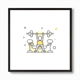 Man Lifting A Barbell 1 Art Print