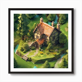 Low Poly House 1 Art Print