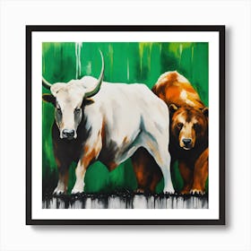 Bull And Bear Art Print