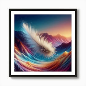 Feather In The Wind Art Print