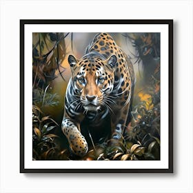 Fierce Jaguar Prowl - Tropical Rainforest Big Cat Wildlife Canvas Art Art Print