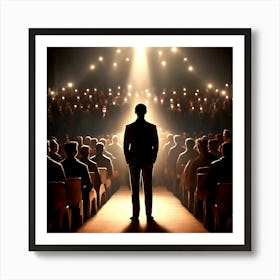 Man Standing In Front Of An Audience Art Print