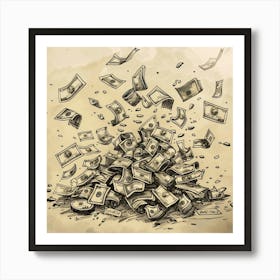 Money Falling From The Sky 1 Art Print