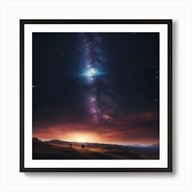 Galaxy In The Desert Art Print