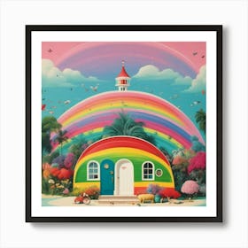 Rainbow House Art Print