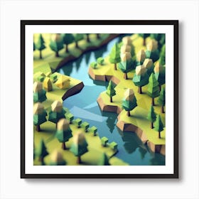 Low Poly Landscape 14 Art Print