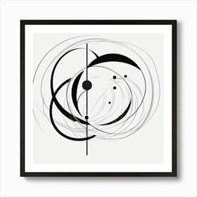 Abstract Black And White Drawing Art Print