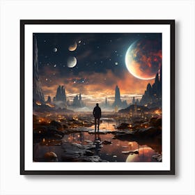 Space Landscape Art Print