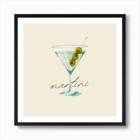 Martini Square Art Print