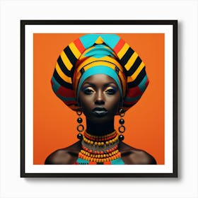 Geometric Senegalese Woman 03 Art Print
