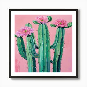 Pink Cactus Art Print