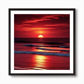 Sunset On The Beach 701 Art Print