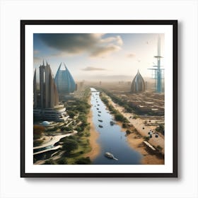 Futuristic Cityscape 197 Art Print