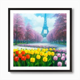 a flower garden in spring 7 Art Print