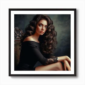 Beautiful Woman With Long Hair Art Print