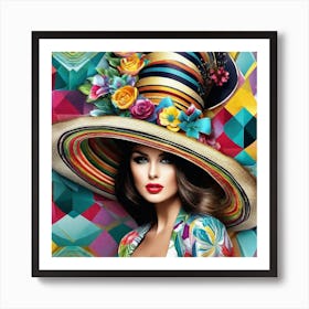 Woman In A Hat 14 Art Print