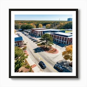 Outlet Georgia Community Mall Large Asphalt Car Drone Driving Southern City Infrastructur (2) Art Print
