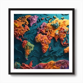 World Map 5 Art Print