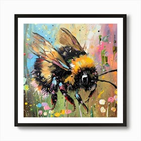 Bumble Bee Colourful Art Print Art Print