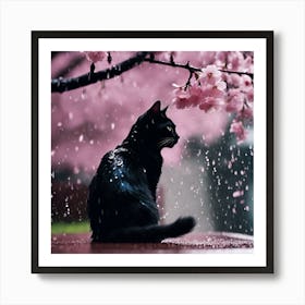 Lucky Black Cat Art Print