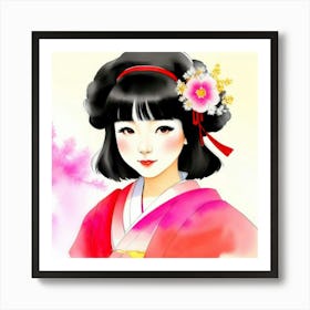 Traditional Geisha Girl Art Print