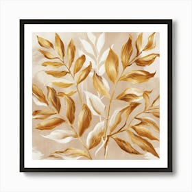 Gold Leaves Canvas Print Art Print