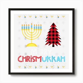 Merry Chrismukkah 2022 Happy Hanukkah Christmas Art Print