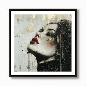 'The Girl With Red Lips' 1 Art Print