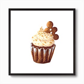 Gingerbread Man Cupcake Art Print