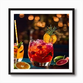 Cocktail At The Bar Art Print