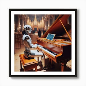 Robot Playing Piano 4 Art Print