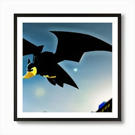 Flying bat duck quackers Art Print
