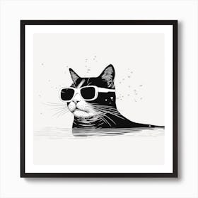 Cat In Sunglasses 2 Art Print